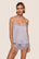 Model is wearing Washable Silk Lace Cami & Short Set  in Thistle/Thistle