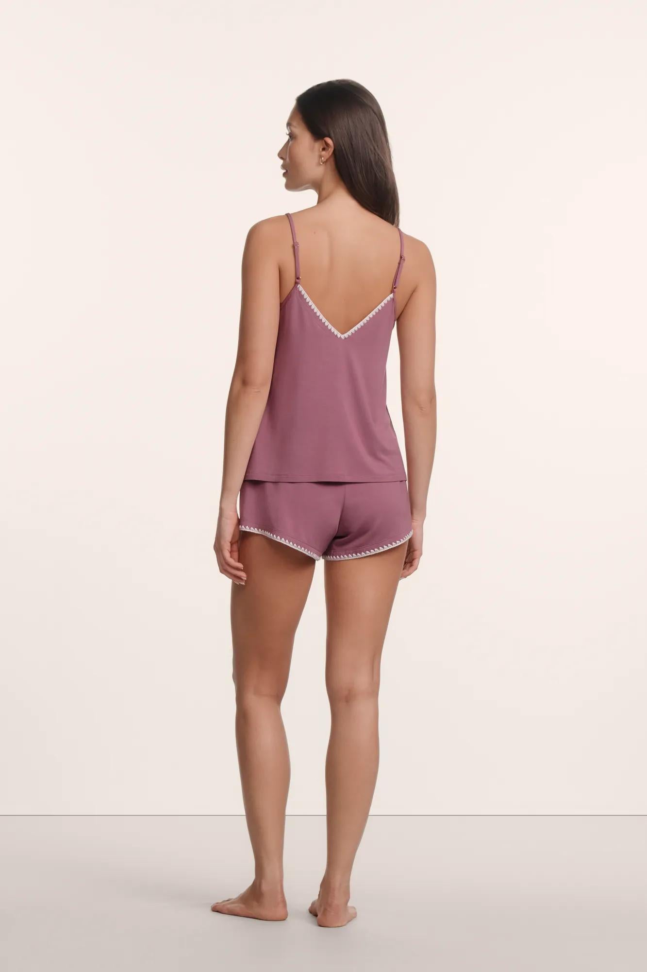Model is wearing  in Frida TENCEL™ Modal Cami & Shortie Short PJ Set