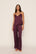 Model is wearing Washable Silk Printed Lace Cami & Pant Set in Starlight Wildberry/Wildberry