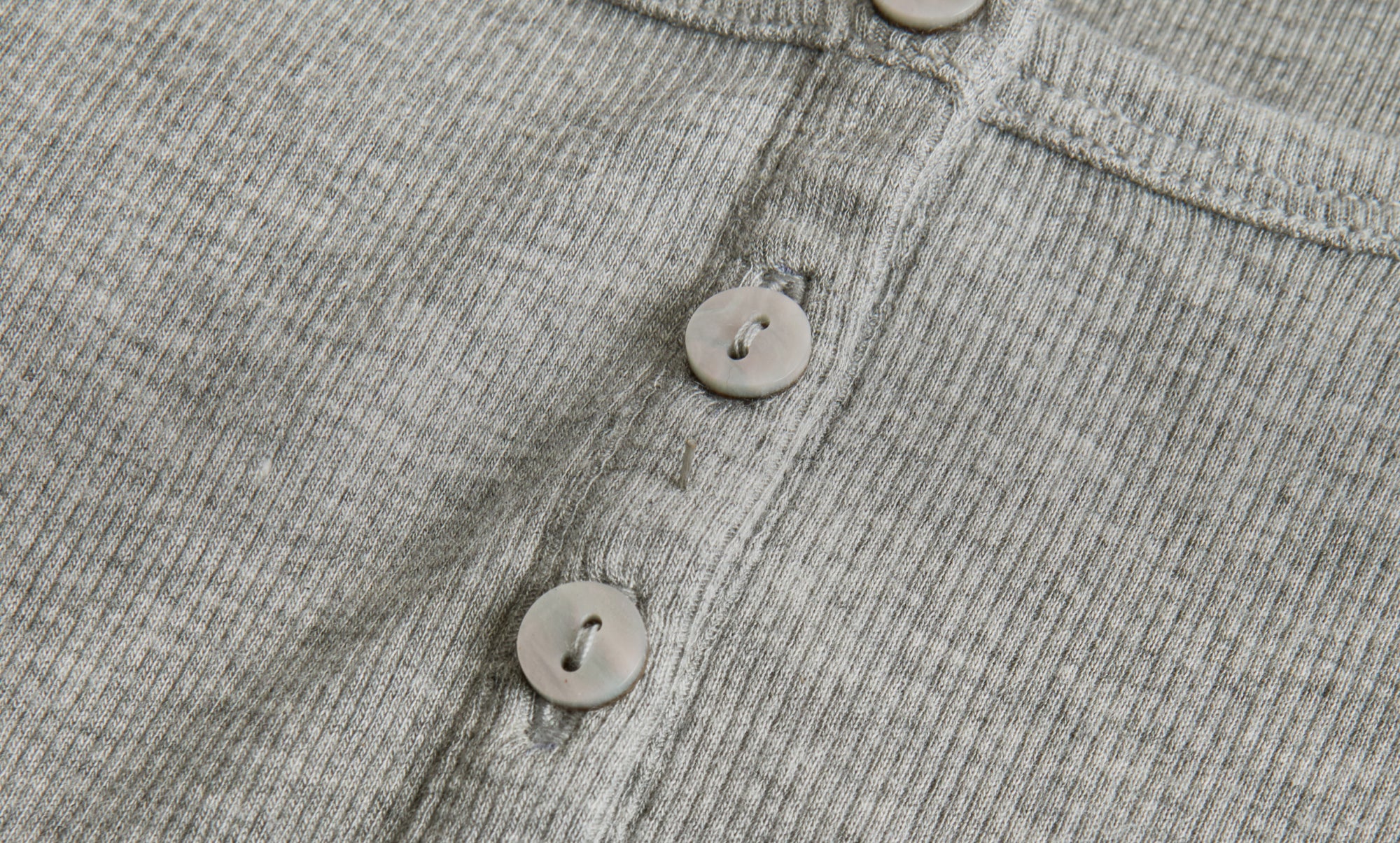 Dream Rib Long Sleeve Henley Tee in Dark Heather Grey