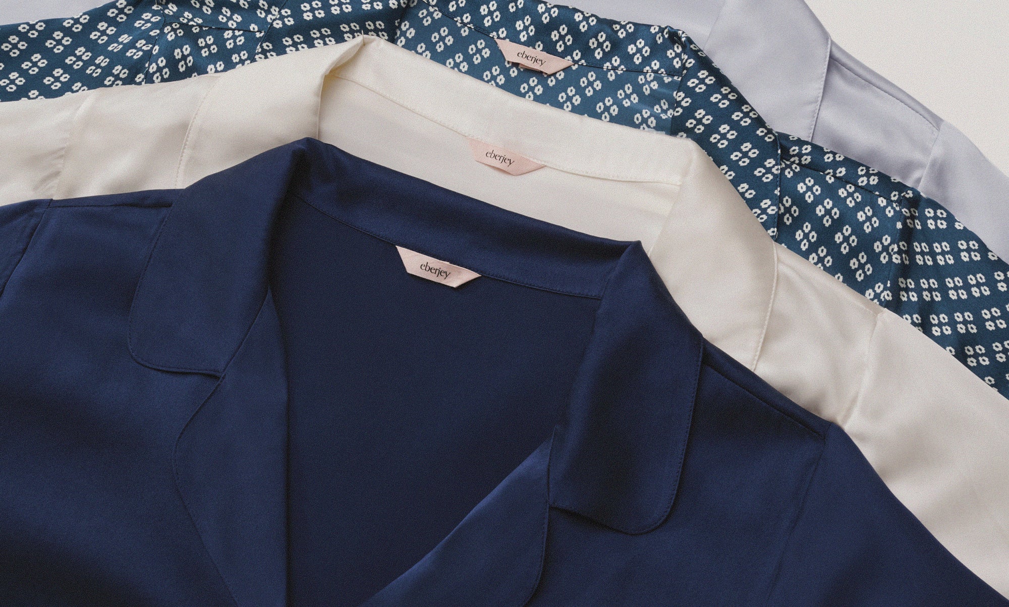 image of Inez washable silk PJS in blues and Petite Batik print