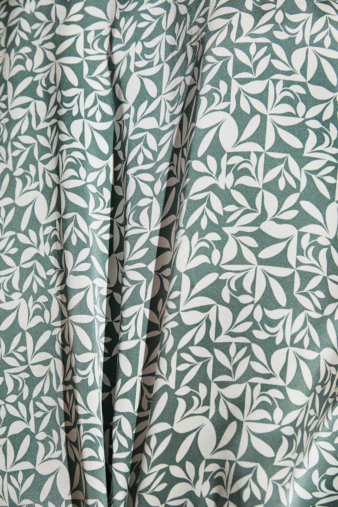 Model wears Inez Washable Silk Printed Short PJ Set in Tropical Tile Agave/Agave.