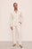 Model is wearing William Printed TENCEL™ Modal Long PJ Set in Heritage Stripe Lt Htr Grey/Pe
