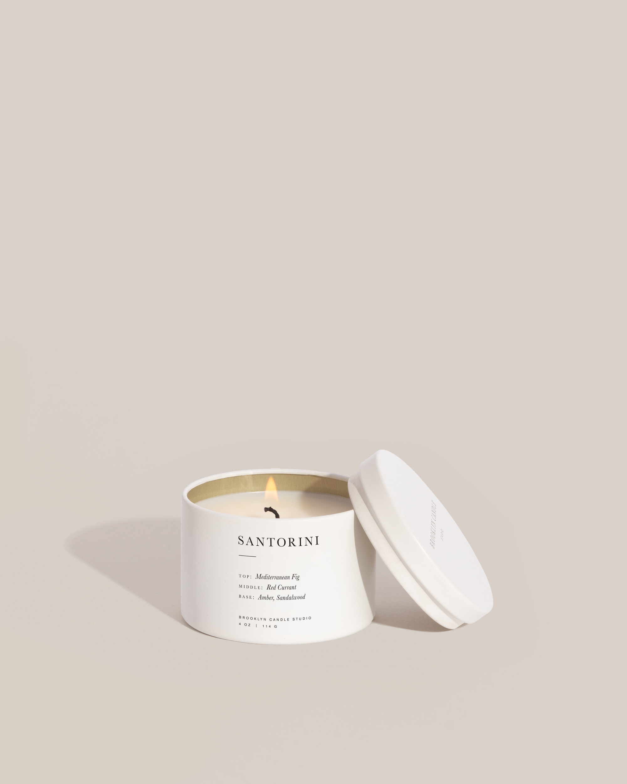 Image of Brooklyn Candle Tin Travel Candle in Santorini 