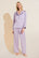 Model wears Inez Washable Silk Long PJ Set in Orchid Petal/Ivory.