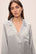 Model wears Inez Washable Silk Long PJ Set in Lunar Rock/Ivory.