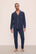 Model is wearing William TENCEL™ Modal Long PJ Set in True Navy/Ivory