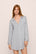 Model is wearing Gisele TENCEL™ Modal Sleepshirt in Heather Grey/Sorbet Pink