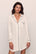 Model wears Gisele TENCEL™ Modal Sleepshirt in Pure Ivory/Navy