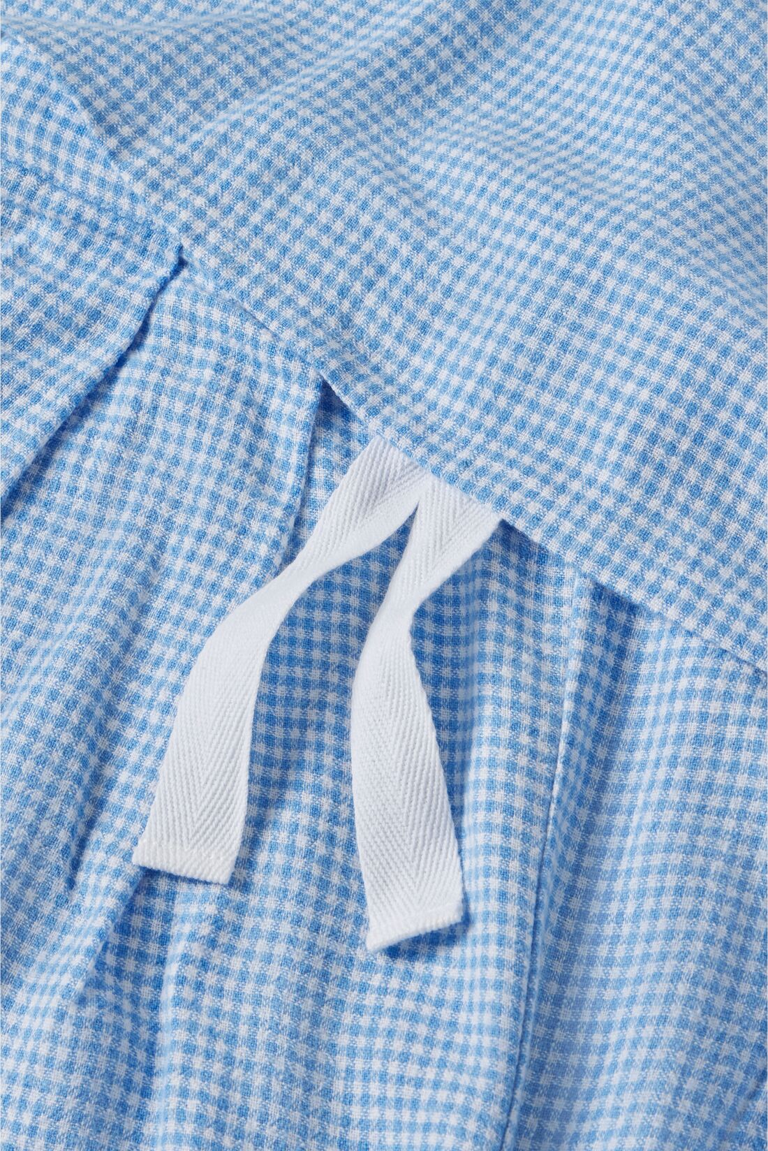  Linen Blend Relaxed Pant in Gingham White/Summer Blue