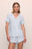 Model is wearing Gisele TENCEL™ Modal Relaxed Short PJ Set in Ice Blue/Ivory