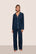 Model is wearing Gisele Printed TENCEL™ Modal Long PJ Set  in Forest Pine Navy/Ivory