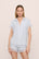Model Is Wearing Malou Short Pj Set In Ice Blue