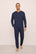Model Is Wearing Henry Long Pj Set In True Navy