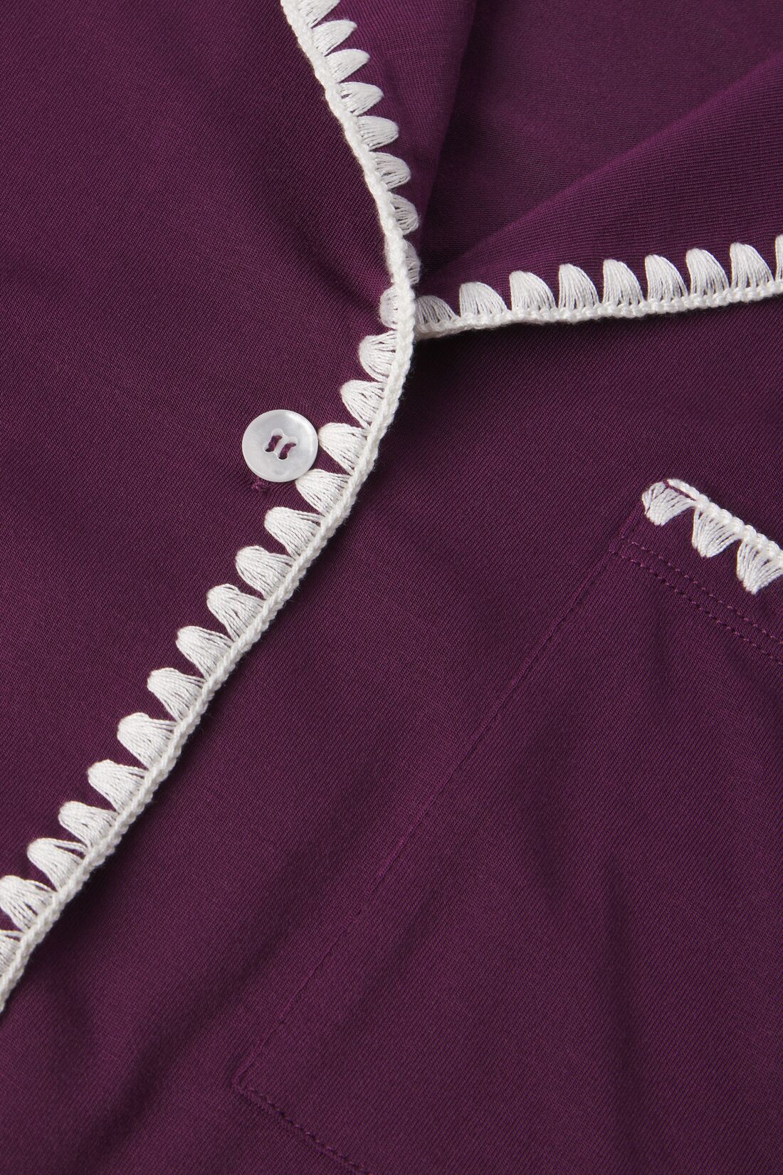 fabric detail shot of Frida in Plum/Ivory