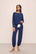 Model wearing Gisele TENCEL Modal Slouchy PJ Set in Navy/Ivory