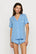 Model is wearing Gisele TENCEL™ Modal Shortie Short PJ Set in Summer Blue/White
