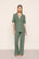 Model is wearing Gisele TENCEL™ Modal Short Sleeve & Pant PJ Set  in  Desert Sage/Ivory