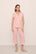 Model is wearing Gisele TENCEL™ Modal Short Sleeve Cropped PJ Set in  Silver Pink/Ivory