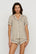 Model is wearing Gisele Printed TENCEL™ Modal Relaxed Short PJ Set in Hourglass Sunbeam/Navy