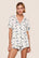 Model is wearing Gisele Printed TENCEL™ Modal Relaxed Short PJ Set  in Ski Chalet Ivory/Pine