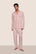 Model is wearing William Printed TENCEL™ Modal Long PJ Set  in Duo Stripe Hollyred/Hollyred