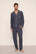 Model is wearing William Printed TENCEL™ Modal Long PJ Set  in  Duo Stripe Navy/Ivory