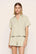 Model is wearing Pima Cotton Short PJ Set  in  Sandstone