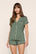 Model is wearing Gisele TENCEL™ Modal Shortie Short PJ Set  in  Desert Sage/Ivory