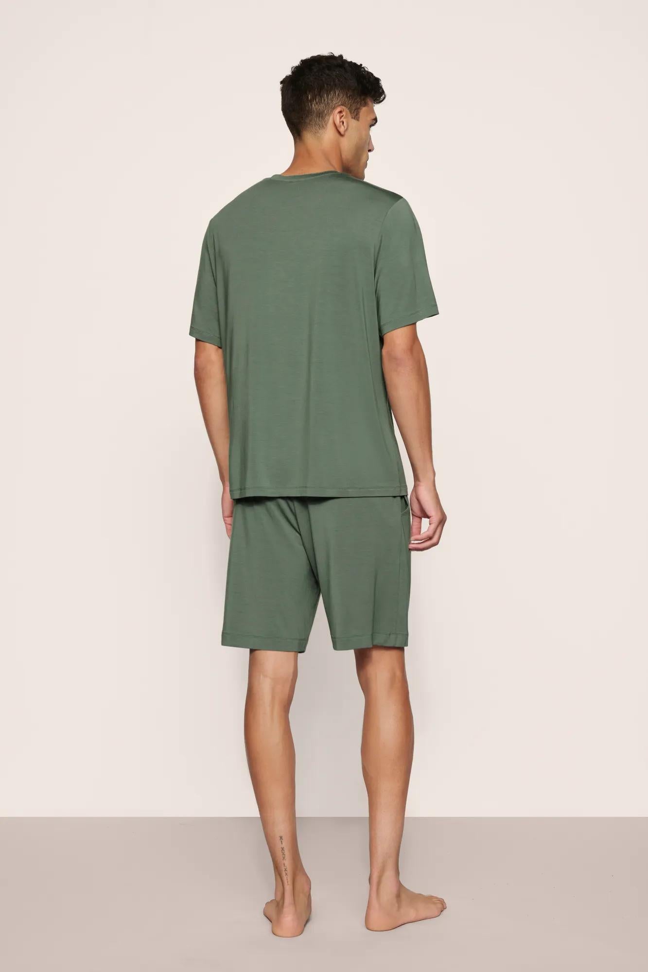 Model is wearing Henry TENCEL™ Modal Short PJ Set  in  Desert Sage