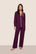 Model is wearing Frida TENCEL™ Modal Long PJ Set  in Plum/Ivory