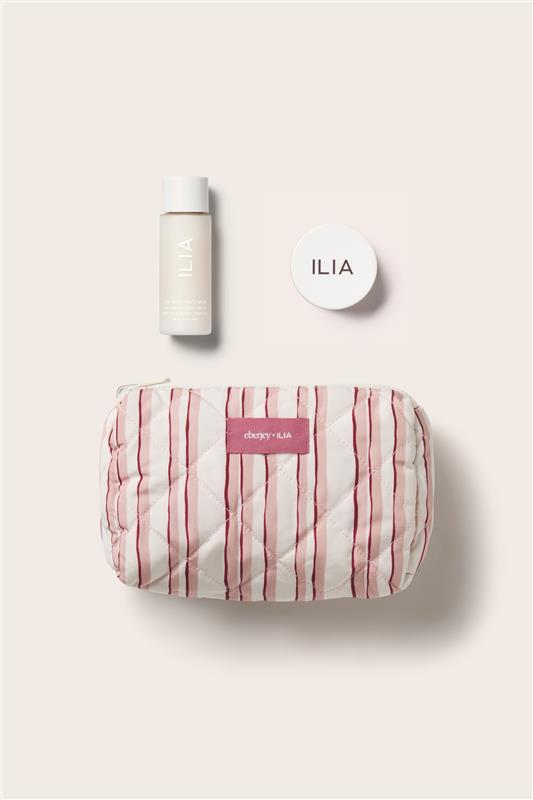  EBJ X ILIA REVRSBLE POUCH in Brushstroke Rose/Bloomscape