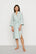 Model is wearing Nautico Midi Robe in Regatta Stripe Seagrass/White