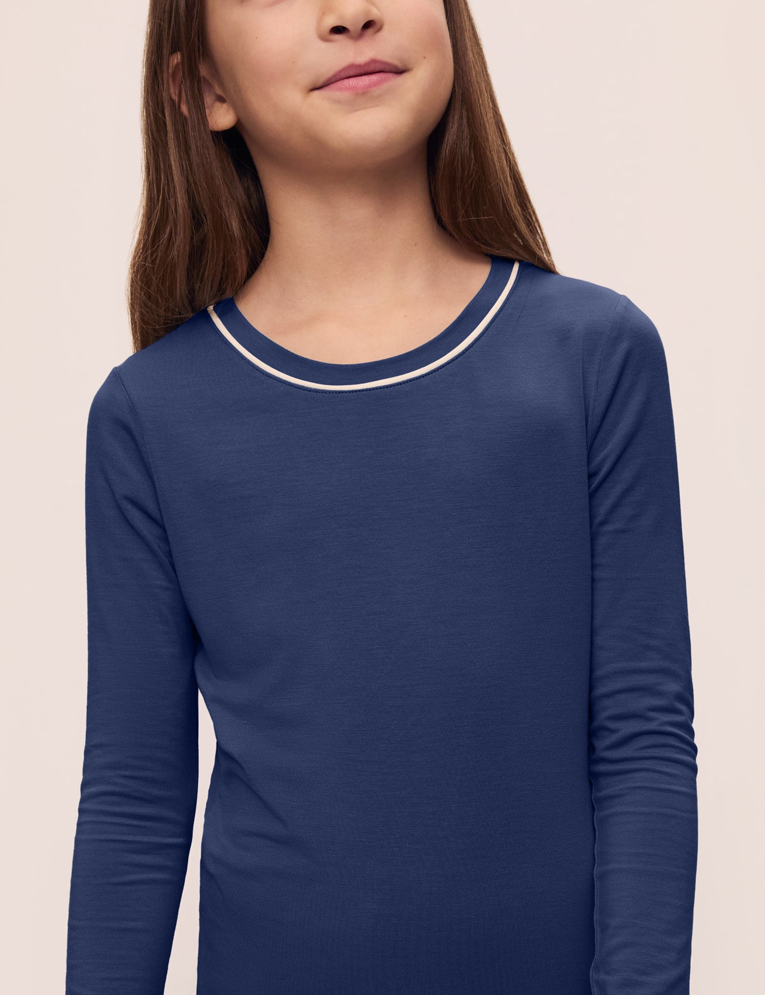 Image of Kids PJ Set in Navy/Ivory