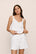 Model is wearing Linen Blend Relaxed Short in White