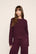 Model is wearing Recycled Sweater Cropped Crew in Wildberry