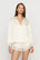 Model is wearing Washable Silk with Lace Embroidery Long Sleeve Top & Short PJ Set in Ivory