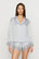 Model is wearing Washable Silk with Lace Embroidery Long Sleeve Top & Short PJ Set in Powder Blue