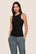 Model is wearing Essential Rib Tank  in Black