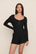 Model is wearing Dream Rib Relaxed Short in Black