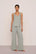 Model is wearing Dream Rib Wide Leg Pant in Dark Heather Grey