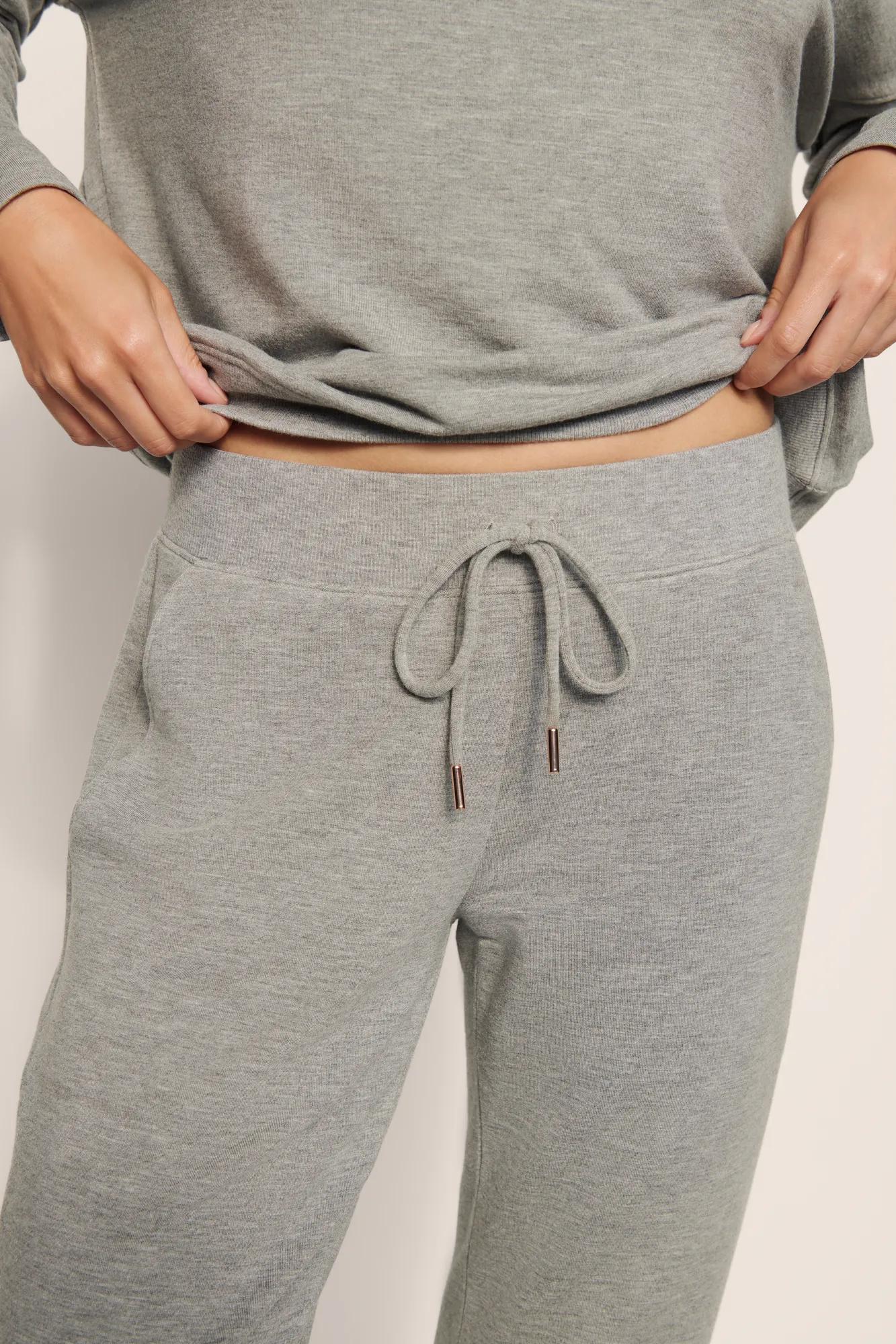 Model is wearing Softest Sweats Jogger in Dark Heather Grey