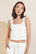 Model wears Recycled Boucle Cropped Tank in Ivory.